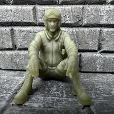 World War 2 American Toy Soldier TANKER Sitting Military Resin 1/32 Scale Figure