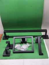 MATTE BLK BATHROOM HDWE 5 PC SS BATH ACESS SET- Wall Mount Design