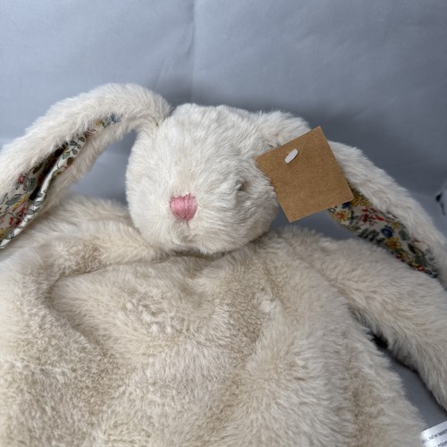 Creative Co-Op Plush BUNNY Lovey Security Blanket, Floral Ears, 15x20” - Picture 4 of 11