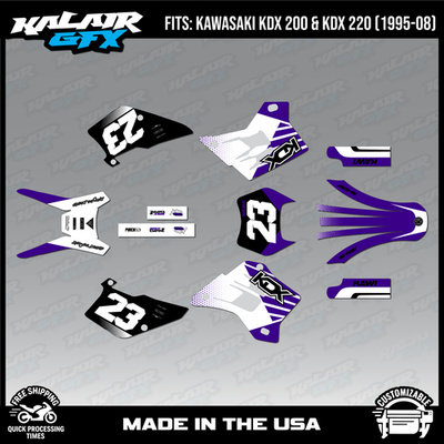 Graphics Kit for KAWASAKI KDX 200 220 (1995-2008) OEM-Purple | eBay