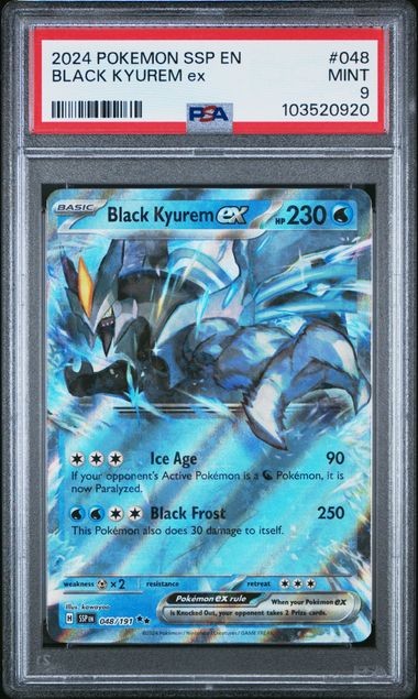 2024 POKEMON SSP EN #48 BLACK KYUREM EX PSA 9 SURGING SPARKS
