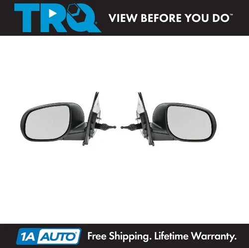 TRQ Side View Mirrors Manual Remote Lever & Pair Set for 10-13 Kia Forte
