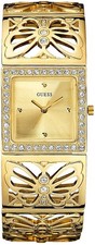 Reloj para dama Guess Monarch tono dorado acero cristal esfera champán U11574L1