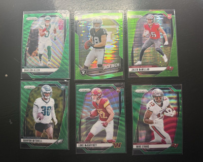 Panini Prizm 202425 NFL Green Prizm Rookie Card Lot (5) WR & VET (1)
