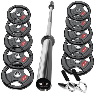 Hantelscheiben Olympia Langhantel Set Paar Gusseisen 2'' Lochscheibe Hantel Gewichte