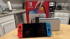 Nintendo Switch OLED 64GB w/Original Box, Charging Grip, 128GB SD Card