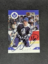 Ed Eddie Olczyk 1990-91 Pro Set Toronto Maple Leafs Signed Auto Card #286 ~ COA