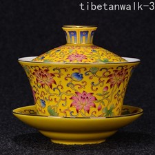 Chinese 340ml Gaiwan Porcelain Tureen Lid Covered Ceramics Bowl Tea Cup Saucer