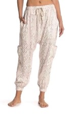 Free People FP Movement Rise To The Sun Harem Pants Pink Drawstring Size Large