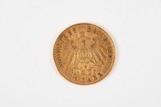 O75W06 Moneda de oro 900 10 marcos 1893 (G) Federico Gran Duque de Baden