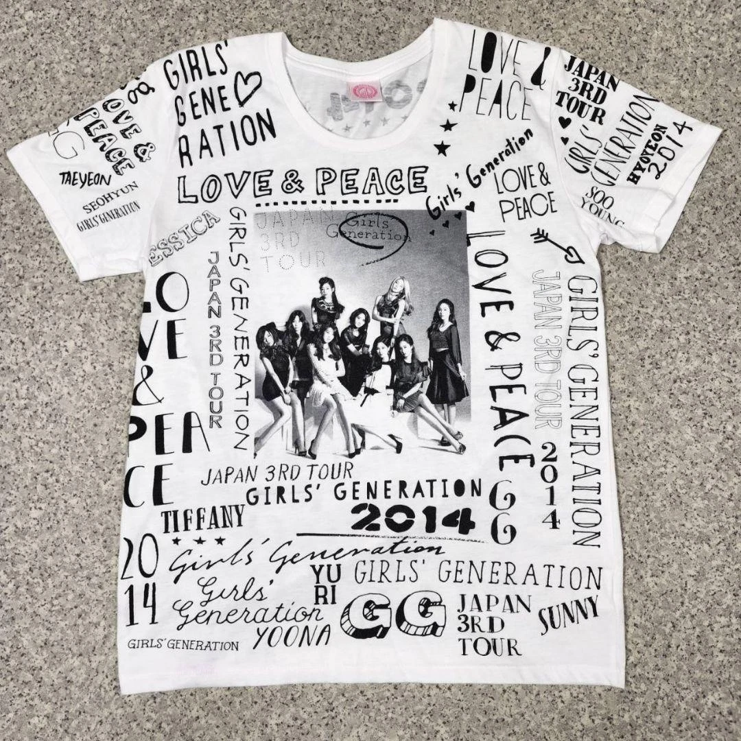 SNSD T-shirt GIRLS' GENERATION LOVE & PEACE JAPAN 3rd Tour Size L