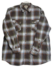 Duluth Trading Co Shirt Men's 2XL Tall Thick Flannel Plaid Jacket Shacket Cotton