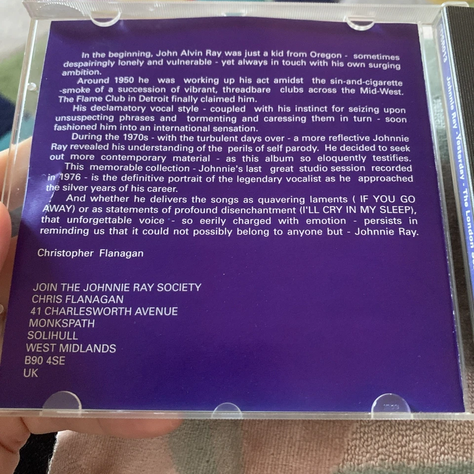 Johnnie Ray - Yesterday - The London Sessions 1976 (CD) 1993 - Image 4 of 4