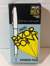 Pilot Razor Point Marker Pens Extra-Fine Point 0.3mm Black SW-10PP Box of 6 