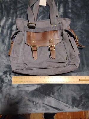 TSD BRAND Turtle Ridge Canvas Tote Grey Large for sale  display picture 2