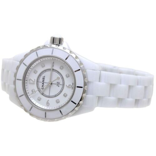CHANEL J12 8P Diamond White Shell H2422 white Ceramic Quartz 33mm Women's watch - Picture 3 of 9
