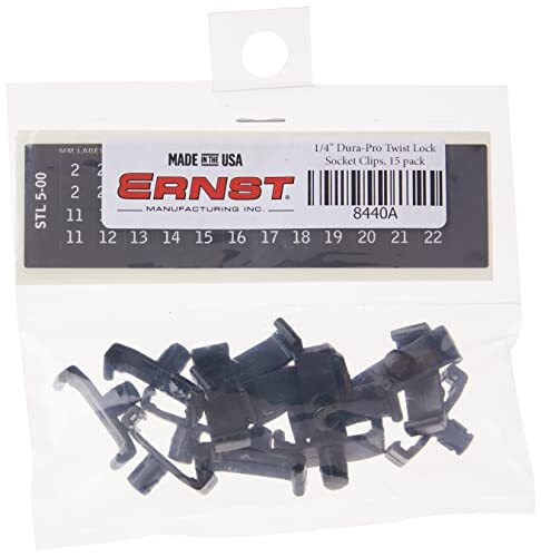 Ernst 8440 1/4 Dura-Pro Twist Lock Socket Clips - 22 pack - Black - Picture 5 of 5