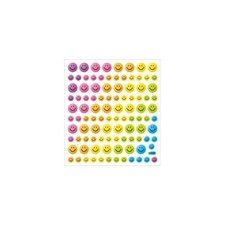 Scrapbooking Crafts Stickers Rainbow Happy Faces Large Small Repeats Pink Yellow