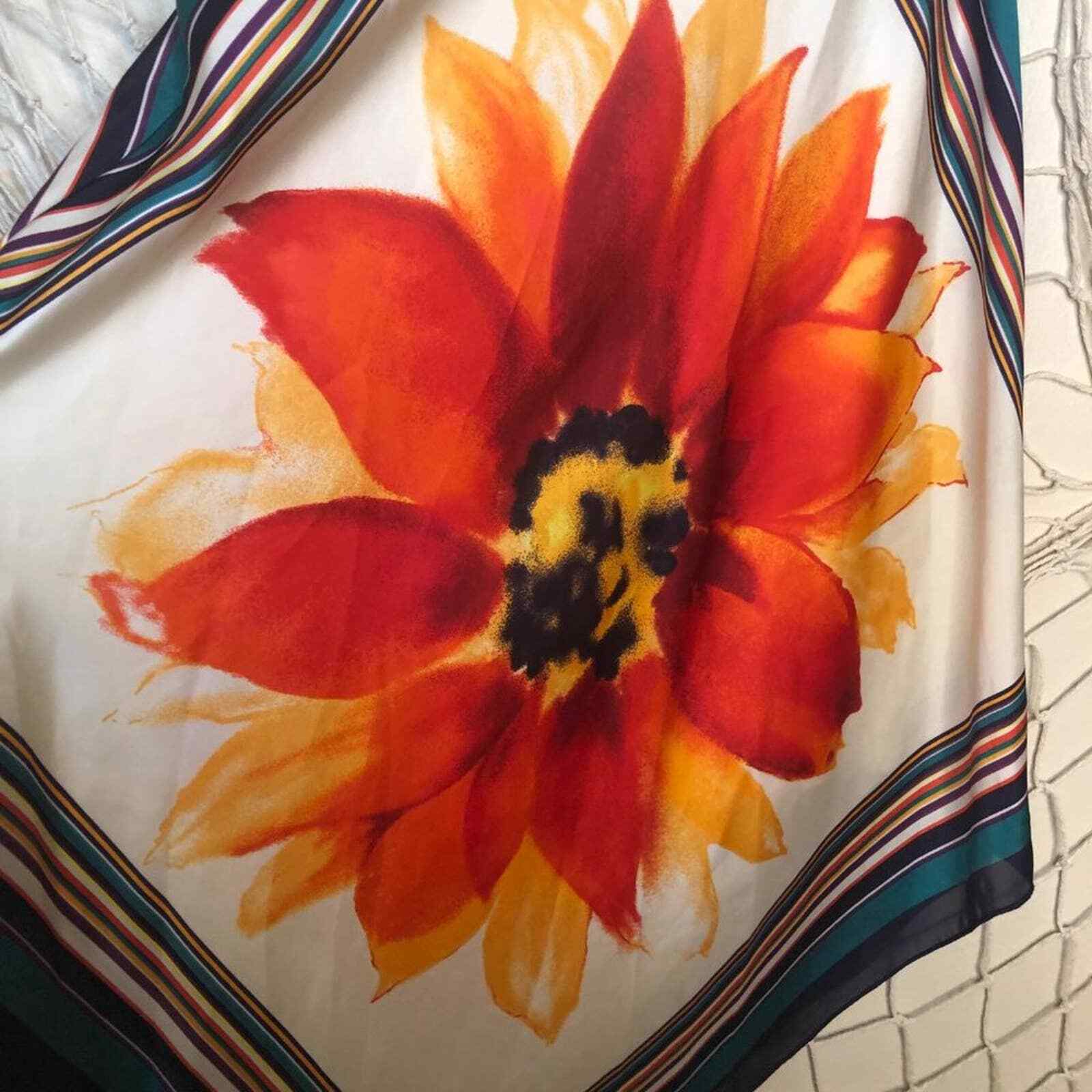 Vintage 1990s MIND CODE Graphic Flower Scarf Dres… - image 2