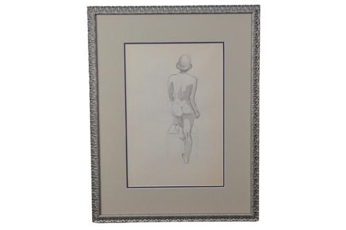 Vintage 1940s Nude Woman , Paris Nude Woman, Framed Nude Women , Parisian Art - Picture 4 of 4
