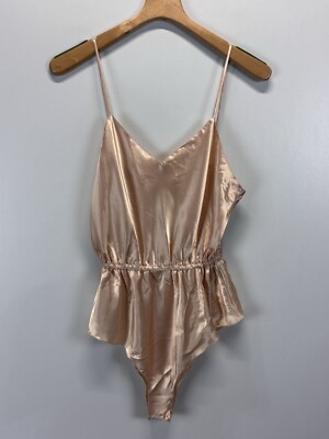 Vtg Sabrina By Mervyn's Satin Pajamas One Piece Sz Large