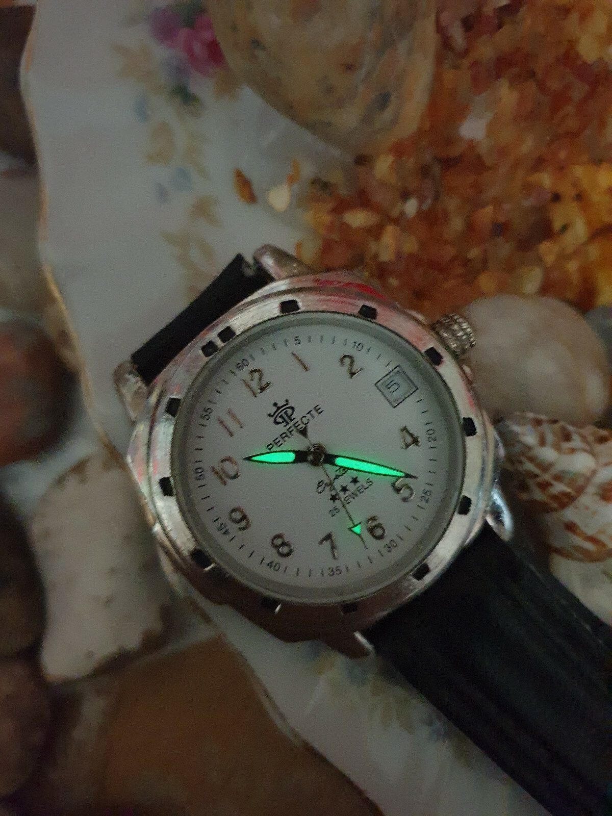 Japan MOVT Perfecte mechanical Wristwatch watch water resist light 25 Jewels