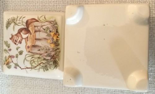 Ceramic Chipmunk Squirrel Mushroom Bird Forest Cottage Core Gift - Picture 8 of 10