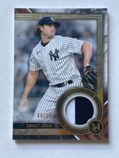 GERRIT COLE 2022 TOPPS MUSEUM RELIC /25 MEANINGFUL GOLD PARALLEL