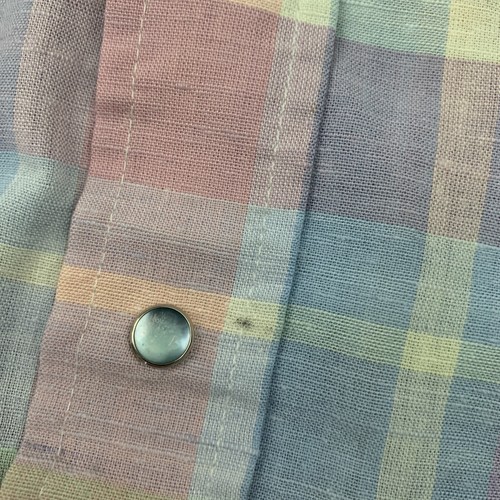 PANHANDLE SLIM: Vtg Pink Blue Pastel Plaid Pearl Snap Cowboy Shirt, Mens L/XL 17 - 第 8/12 張圖片