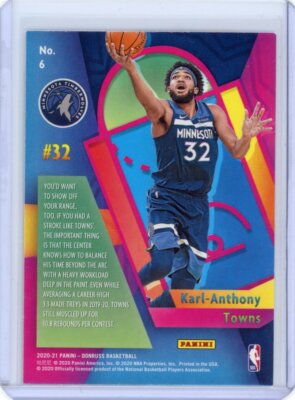 2020-21 Donruss Karl-Anthony Towns Power in the Paint Minnesota