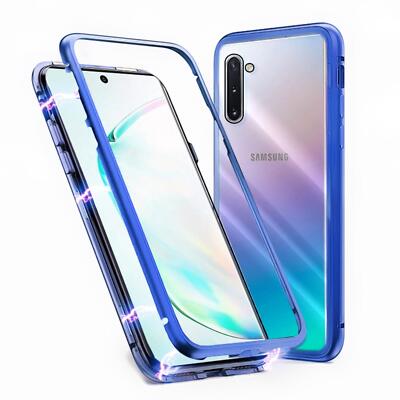 Magnet Bumper Handy Hülle passend für Samsung Galaxy Note 10 Schutz Hülle Glas