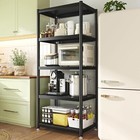 5 Tier Adjustable Storage Shelves Heavy Duty Metal Storage Rack with Wheels