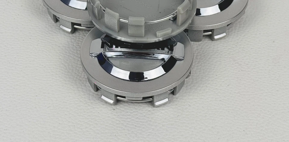 Set of 4 silver with chrome Logo Wheel Center Cap 54mm for Car Nissan - Image 3 of 4