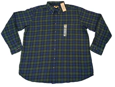 The Foundry Supply Co Long Sleeve Button Down Flannel Shirt Men's 2XLT Indigo