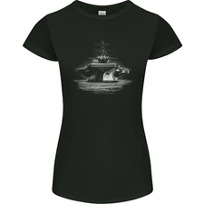 Aircraft Carrier Royal Navy Ship Sailor Womens Petite Cut T-Shirt