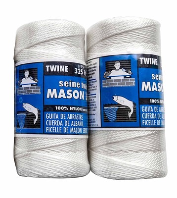Lehigh Mason Twine Line 100% Nylon White Color 325 ft 99.1 m 2 Pack New Sealed