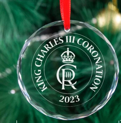 ANCRE SOMME ASSOCIATION King Charles III Coronation Crystal Christmas Tree Ornament
