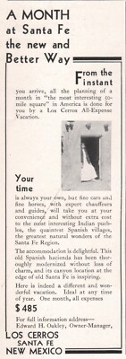 1931 Vintage SANTE FE RAILROAD Los Cerros New Mexico Travel Print Ad
