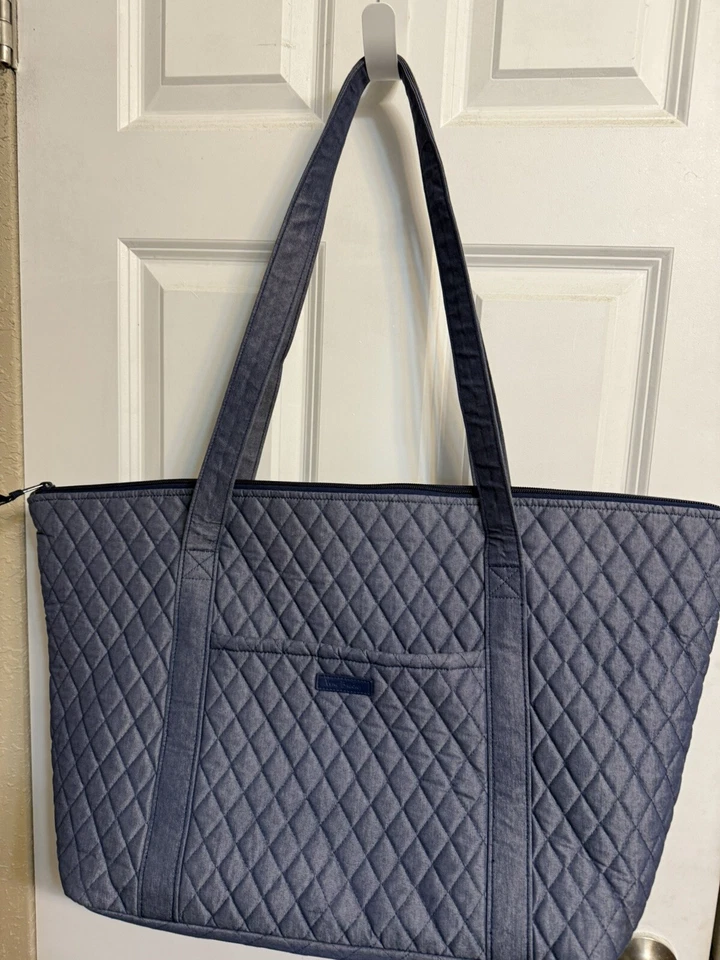 Bolso de viaje VERA BRADLEY Grand Weekender Moonlight azul marino 24x14x8 manga trolley Foto 2 de 4