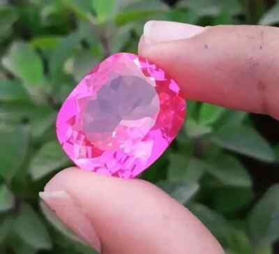 AAA Natural Certified Flawless 27 CT Pink Mogok Ruby Cushion Loose Gemstone AG