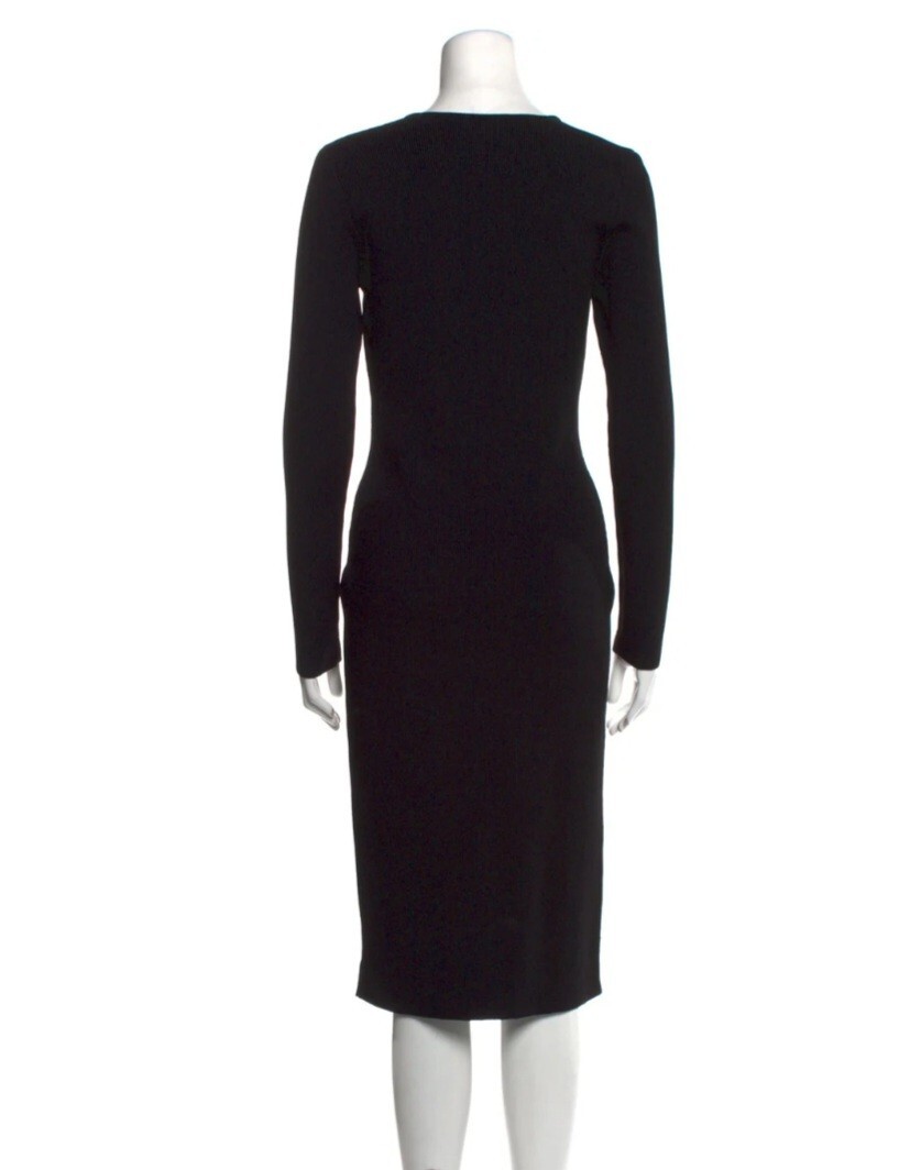 GUCCI Black Dress Square Neck Stretch Bodycon Size L Large GUCCI Black Dress Square Neck Stretch Bodycon Size L Large