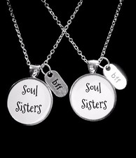 Souls Sisters Necklace Set Best Friend Bff Gift Friendship Jewelry