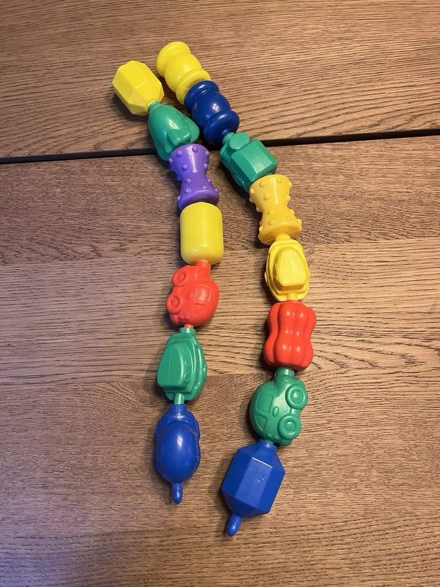 Fisher Price Snap Pop Beads Lot Of 15 Vehicles Shapes Vintage 80s