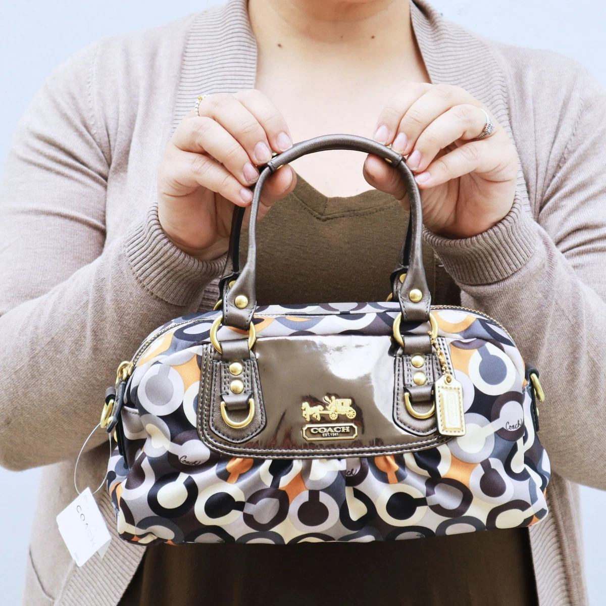 NWT Coach LIMITED EDITION Op Art Sabrina Satchel Crossbody Bag eBay