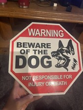 Warning Beware of Dog sign