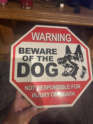 Warning Beware of Dog sign