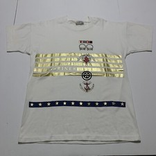 Vintage Cristen Stevens Sailing T Shirt Gold Reflective USA Made Men’s Large