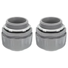 2Pcs Liquid Tight Connector 2NPT Non-metallic PVC Straight 180D