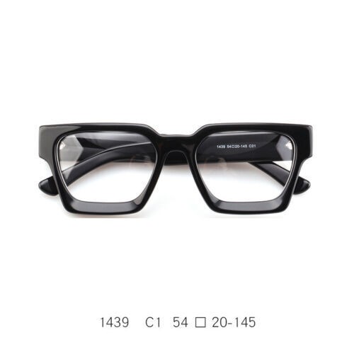 Montatura occhiali da vista Deluxe in acetato spesso retrò full rim lenti quadrate foto 5