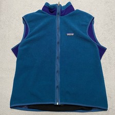 Vintage Patagonia Vest Womens Large Teal Purple Fleece PEF Windstopper 90s USA